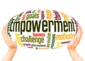 Empowerment word cloud hand sphere concept Royalty Free Stock Photo