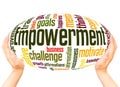 Empowerment word cloud hand sphere concept