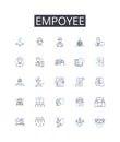 Empoyee line icons collection. Achievements, Advancement, Ambition, Career, Development, Direction, Elevation vector and