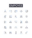 Empoyee line icons collection. Team member, Staffer, Worker bee, Crew member, Laborer, Office worker, Co-worker vector Royalty Free Stock Photo