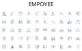 Empoyee line icons collection. Strategy, Blogging, SEO, Analytics, Social, Video, Infographics vector and linear