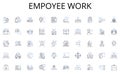 Empoyee work line icons collection. Algorithms, Analytics, Automation, Big Data, Coding, Cognitive, Complexity vector