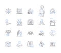 Empoyee workflow outline icons collection. Employee, Workflow, Management, Process, Automation, System, Time vector and