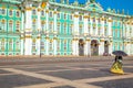 Empress Catherine I walk along Palace Square