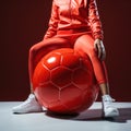 The Empress of the Game: Woman Atop a Soccer Ball