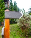 Emptied wooden direction sign