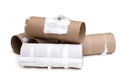 Emptiness bath tissues or  toilet paper rolls Royalty Free Stock Photo