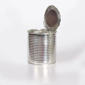 Emptry tin can opened