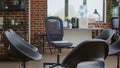 Empty aa meeting space with chairs in circle prepared for group therapy Royalty Free Stock Photo