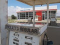 An old abandoned retro gas station along route 66 Royalty Free Stock Photo