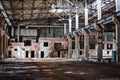 Empty abandoned industrial factory interior Royalty Free Stock Photo