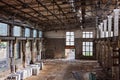 Empty abandoned industrial factory interior Royalty Free Stock Photo