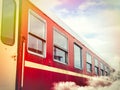 Empty abandoned Soviet passenger train car at an abandoned stati Royalty Free Stock Photo