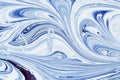 Empty background for layouts. Mixing white and blue paint creating a beautiful pattern. Royalty Free Stock Photo