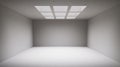 Empty Abstract 3D Rendered White Room with Skylight Portals Royalty Free Stock Photo
