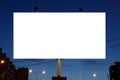 Empty ad roadside billboards at evening in city. Royalty Free Stock Photo