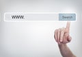 Empty Address Bar and Pointing Hand, Internet Surfing the Web Royalty Free Stock Photo