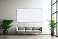 Empty advertising billboard frame on wall in office copy space for mock up Royalty Free Stock Photo