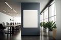 Empty advertising billboard frame on wall in office lobby copy space for mock up Royalty Free Stock Photo