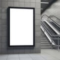 Empty advertising display in subway station Royalty Free Stock Photo