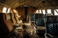 Empty Airplane abandoned Cabin after disaster