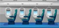 Empty airplane salon with comfortable seats illustration
