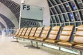 The empty airport terminal waiting area with chairs Royalty Free Stock Photo