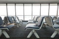 Empty airport terminal waiting area with chairs lounge with seat Royalty Free Stock Photo