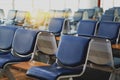 Empty airport terminal waiting area with chairs lounge with seat Royalty Free Stock Photo