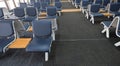 Empty airport terminal waiting area with chairs lounge with seat Royalty Free Stock Photo