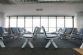 Empty airport terminal waiting area with chairs lounge with seat Royalty Free Stock Photo