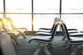 Empty airport terminal waiting area with chairs lounge with seat Royalty Free Stock Photo