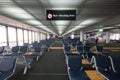 Empty airport terminal waiting area with chairs lounge with seat Royalty Free Stock Photo