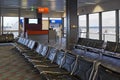 Empty airport waiting area