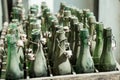 Empty alcohol bottles in a tare
