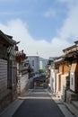 Empty alley at the Bukchon Hanok Village in Seoul