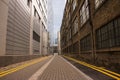 Empty alley found on a rainy day in downtown London