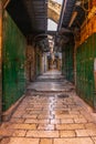 Alley in the arabic quarter in old town Jerusalem, Israel