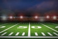 Empty american football stadium at night Royalty Free Stock Photo