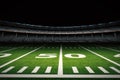 Empty american football stadium at night