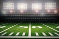 Empty american football stadium at night Royalty Free Stock Photo