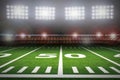 Empty american football stadium at night