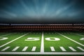 Empty american football stadium at night Royalty Free Stock Photo