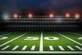 Empty american football stadium at night Royalty Free Stock Photo