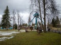 Empty amusement park in St. Petersburg Royalty Free Stock Photo