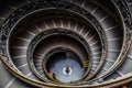 Empty ancient spiral staircase from above inside the Vatican Museum Royalty Free Stock Photo