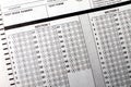 Empty Answer sheet of test form Royalty Free Stock Photo