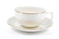 Empty antique porcelain low cup. Royalty Free Stock Photo