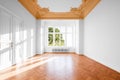 Empty apartment room in classic old building , Germany Royalty Free Stock Photo