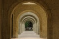 Empty Arched Corridor at Stanford, California Royalty Free Stock Photo